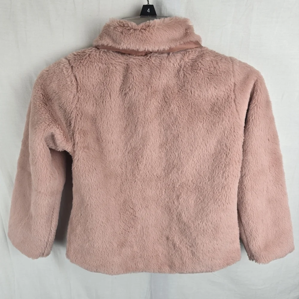 7 For All Mankind Cozy Girls Pink Faux Fur Full Zip Jacket Sz 4T
